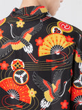 Summer Trendy Printed Oversized 3/4 Sleeve Cardigan Shirt for Men