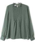 Women's Elegant Stand Collar Polka Dot Breathable Chiffon Shirt