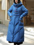 Women's Hot White Duck Down Hooded Overcoat for Winter