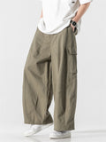 Men's Leisure Workwear Multi-Pocket Straight Leg Pants