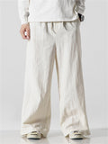 Relaxed Fit Cotton Linen Striped Pants for Men