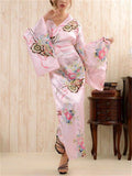 Vintage Cherry Blossom Wide Sleeve Kimono for Women