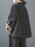 Female Distressed Patchwork Splicing Knitted Coats