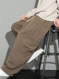 Trendy Corduroy Multi-pocket Pure Color Pants for Men