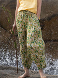 Summer Floral Print Oversized Wide Leg Pants for Women