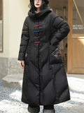 Women's Hot White Duck Down Hooded Overcoat for Winter