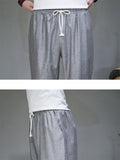 Loose Cozy Cotton Linen Ankle Length Casual Pants for Men