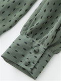 Women's Elegant Stand Collar Polka Dot Breathable Chiffon Shirt