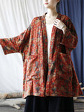 Floral Printed Open Front Jacket for Women