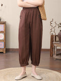 Spring Summer Women's Loose Thin Elastic Pants