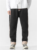 Men's Casual Fleece-lined Winter Drawstring Trousers