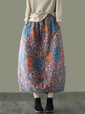 Women's Ethnic Floral Printed Skirts for Autumn Winter