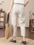 100% Linen Extra Loose Tapered Pants for Women