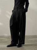 Women's Casual Simple Black Grey Mid-Rise Suit Pants