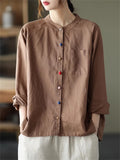 Women's Casual Multicolor Button Long Sleeve Shirt