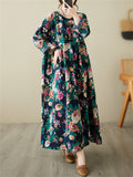 Women's Beautiful Floral Printing Loose Maxi Dresses