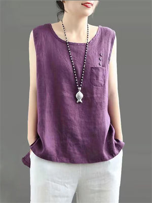 Pure Cotton Comfortable Summer Simple Vest for Women