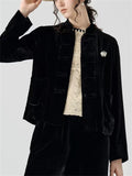 Women's Luxury Retro Stand Collar Knot Button Long Sleeve Jacket