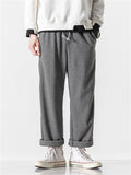 Men's Autumn Sports Drawstring Corduroy Straight-Leg Pants