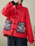 Women's Ethnic Style Embroidery Retro Stand Collar Quilted Jackets