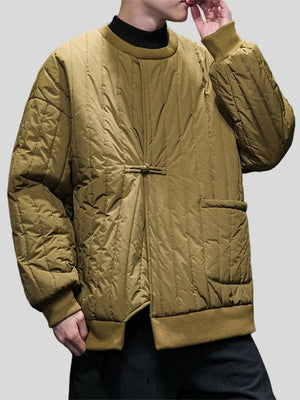 Lightweight Pure Color Round Neck Puffer Jackets for Men