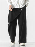 Spring Summer Men's Multi-layer Splicing Ramie Casual Pants