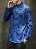 Men's Ancient Loong Cloud Print Retro Tang Suit Shirt