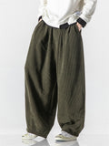 Men's Winter Fashion Loose Floor-Length Corduroy Harem Pants