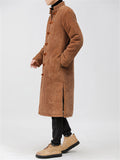 Men's Mid-length Corduroy Oriental Style Thickended Overcoats