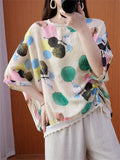 Female Round Neck Fruit Polka Dot Print Sweet Shirts