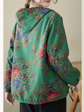 Women's Winter Warm Beautiful Floral Hooded Cotton Coats