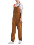 Khaki Multi-Pocket Couple Denim Overalls