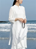 Female Relaxed White Shirt Wide Leg Pants Set