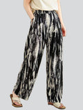 High-Rise Ink Tie-Dye Wide Leg Pants for Ladies