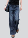 High-rise Straight-leg Spring Autumn Jeans for Women