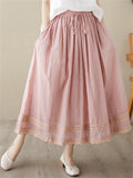 Female Simple Thin Lace Double Layered Lined Skirt