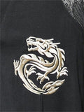 Men's Summer Retro Golden Dragon V Neck Half Sleeve Shirt