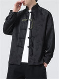 Men's Tassel Button Bamboo Shadow Tang Suit Jacket