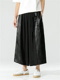 Chinese Style Cloud Jacquard Tassel Button Pants for Men