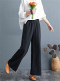 Summer Linen Blend High Rise Straight-Leg Pants for Women