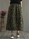 Women's Ethnic Floral Printed Skirts for Autumn Winter