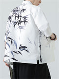 Men's Stylish Stand-up Collar Tang Suit Print Shirt