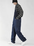 Men's Fashion Leisure Contrast Color Denim Overalls