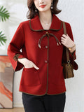 Female Modish Turn-Down Collar Jackets with Pockets