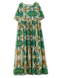 Women's Boho Style Round Neck Sleeveless Printed Dress