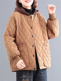 Winter Women's Casual Rhombus Thickened Quilted Cotton Jacket