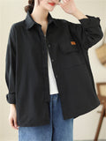 Women's Spring Retro Lapel Button Up Oversized Shirt