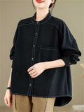 Women's Stand-Up Collar Pocket Wear-resistant Shirts