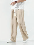 Men's Ice Silk Soft Smooth Loose Casual Trousers with Drawstring