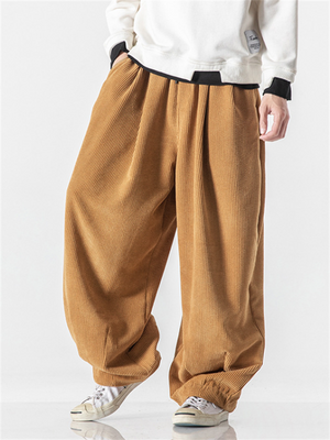 Men's Winter Corduroy Trendy Loose Floor-Length Harem Pants